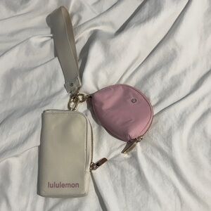 Lululemon Pink and Cream Mini Pouch Set